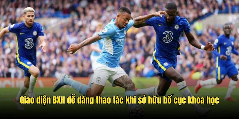 Giao diện BXH dễ dàng thao tác khi sở hữu bố cục khoa học