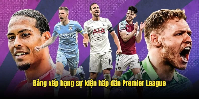 Bảng xếp hạng sự kiện hấp dẫn Premier League